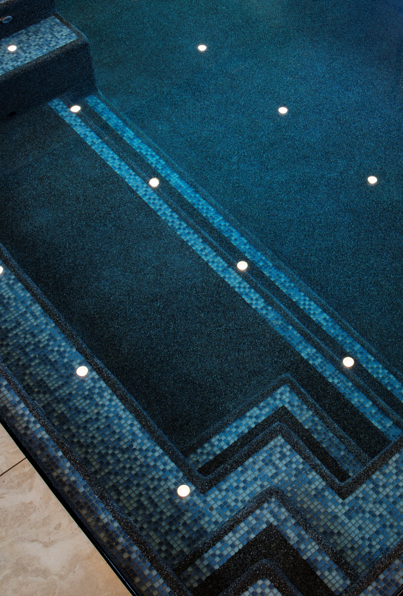 Indoor pool detail (blue tiles).