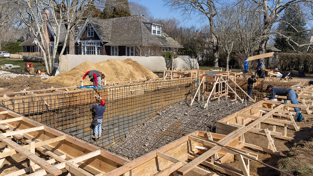 Pool renovation in progress.